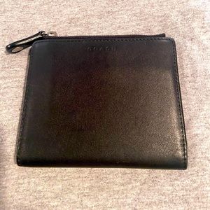 Coach wallet black leather unisex